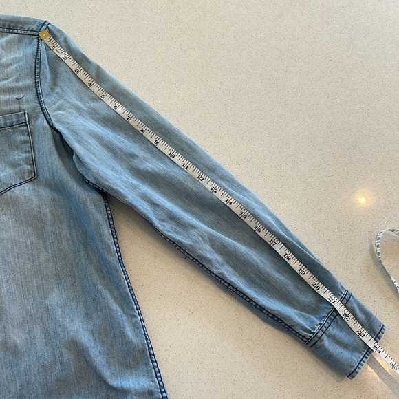 JOE FRESH Women's Long Sleeve Button-Down Denim Shirt Size S - Picture 7 of 9